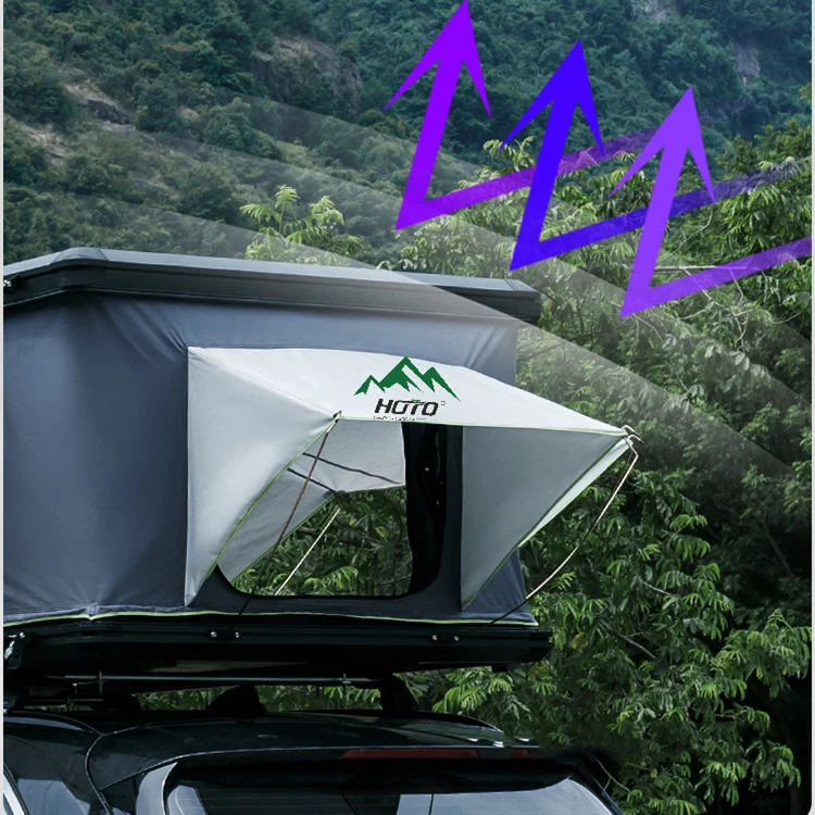 HOTO 2024 hydraulic pressure pop up camping automatic SUV truck rooftop tents car roof tent rtt with hard shell aluminum