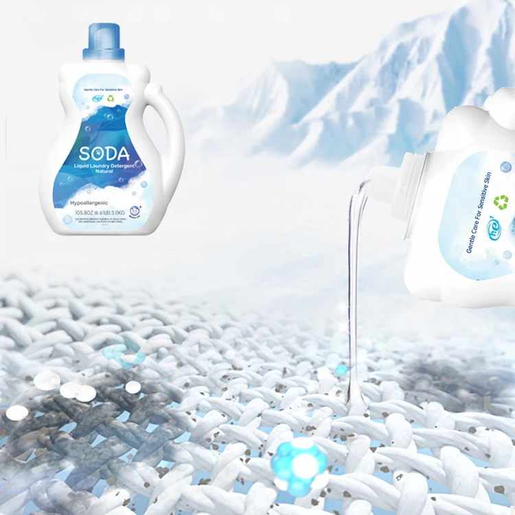 Antibacterial Liquid Laundry Detergent Natural Weak Alkaline Formula Soda Unscented Laundry Detergent Liquid
