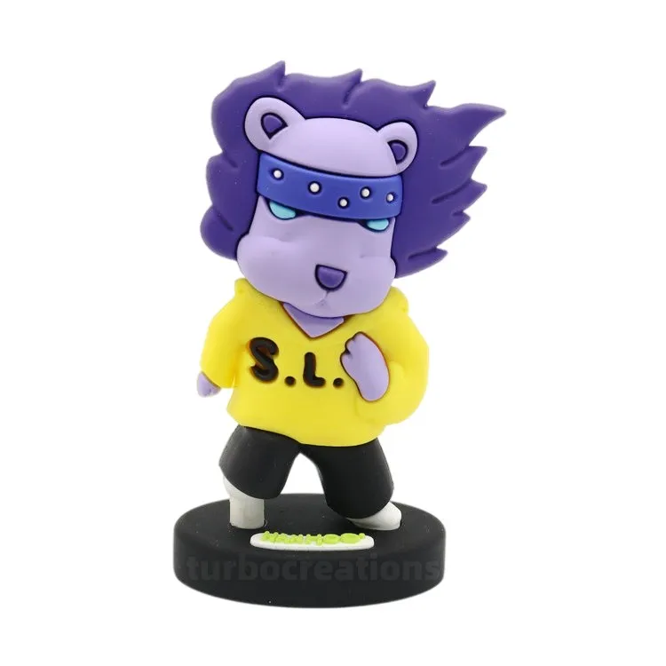 Custom Cute Dog Shape 3D PVC Mini Action Figure Model Soft Silicone Anime Figurine with Base Toys Ornaments in Box Packaging