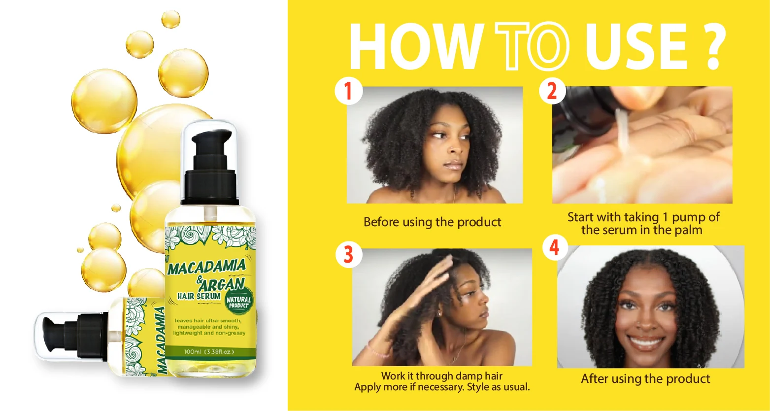 Shakebar Macadamia Argan Oil Nourish Moisture Protection Shine Hair Serum hair scalp repair oil for african hair