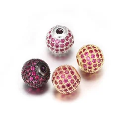 DIY Jewelry Accessories Full Micro Paved CZ Diamonds Balls Spacer Beads for Bracelet Necklace Jewelry Making