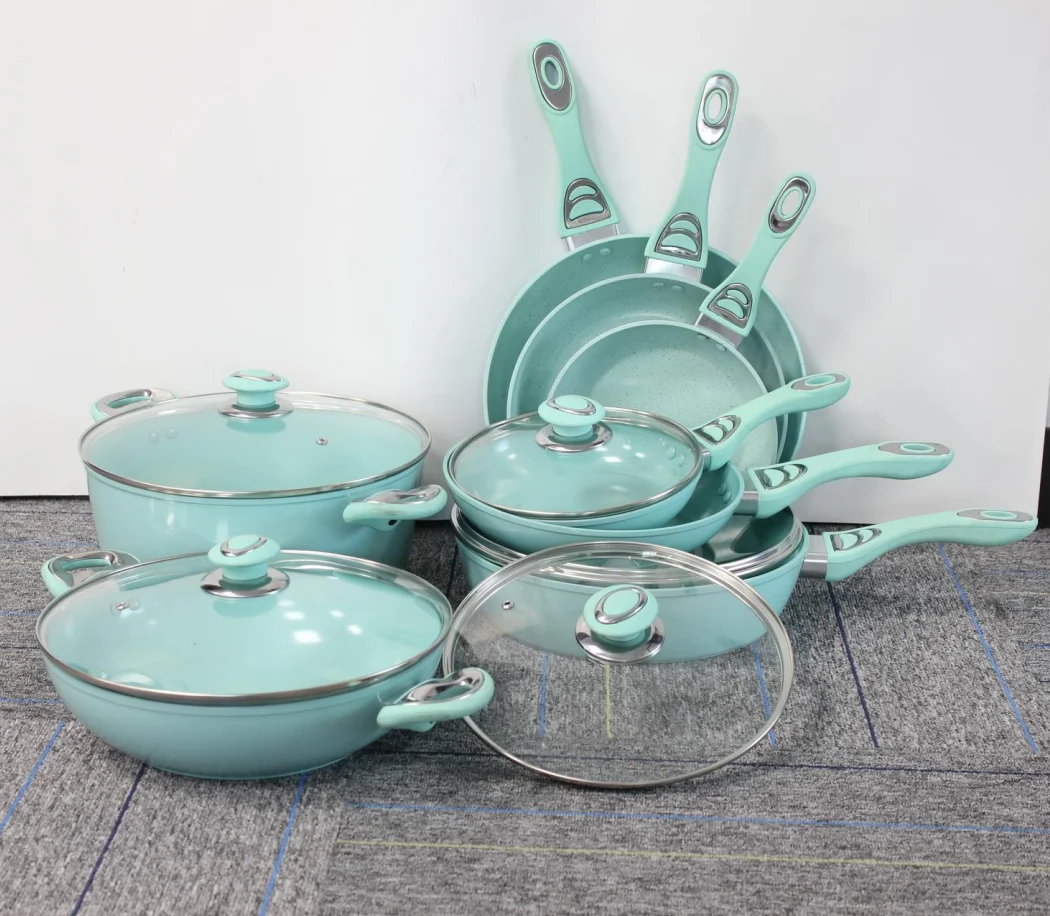 Retailing price Aluminum Non-stick Ceramic Coating Food Grade Cooking coating Bakelite handle 3PC Frying pan Cookware sets