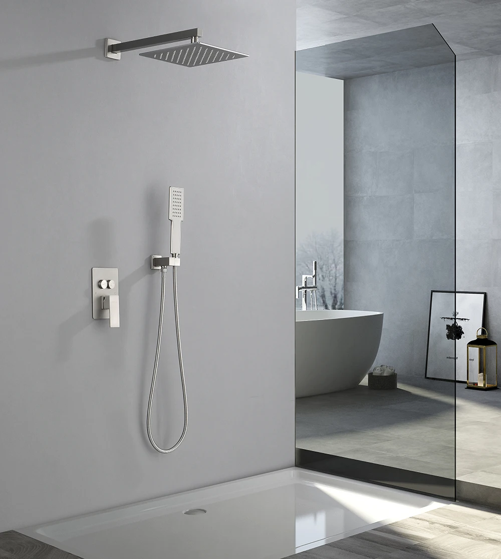 12 Inch Ducha Douche Brass Thermostatic Rain Concealed Curtain Bath & Shower Faucets Mixer System concealed shower mixer