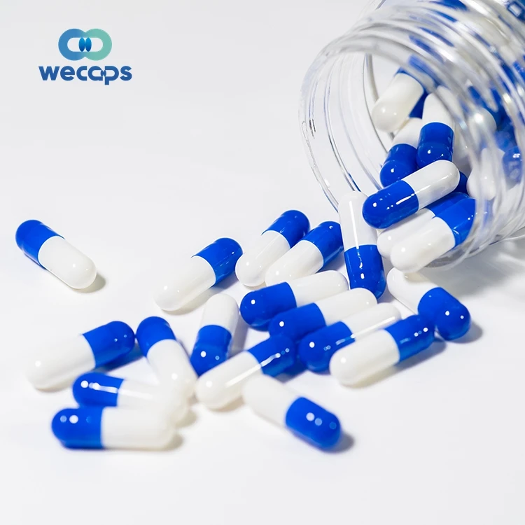 Wecaps Hot Sale Blue Gelatin Empty Capsule Gelatin Pill Capsules Separated Empty Hard Gelatin Capsules