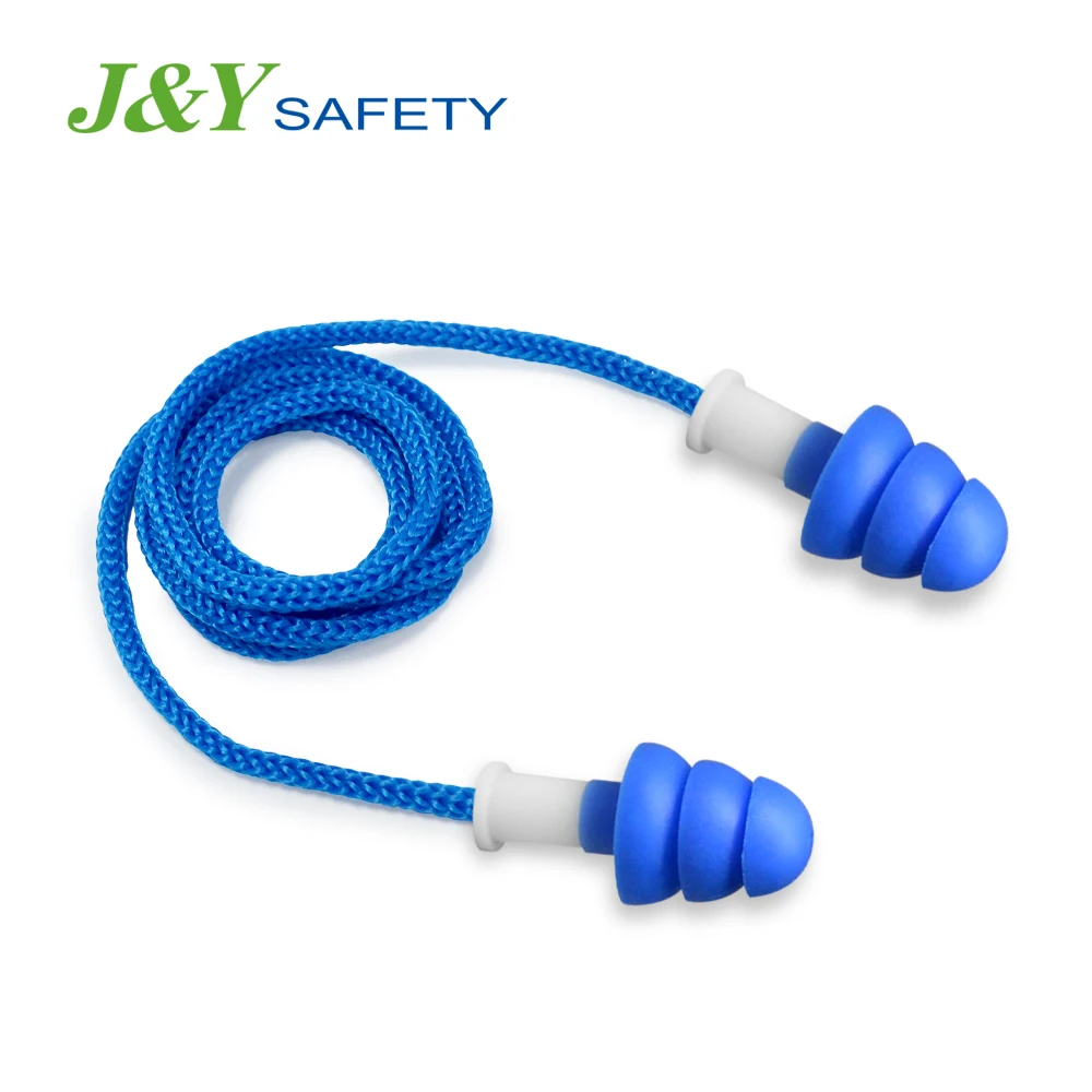 Noise Reduction SNR 34dB NRR 26dB Earplugs TPR Ear Plugs With Cord