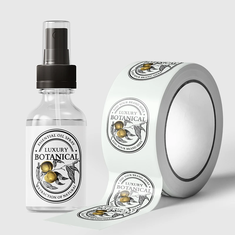 Waterproof stickers stamping and embossing design bottle stickers for hair oil bottle label quality