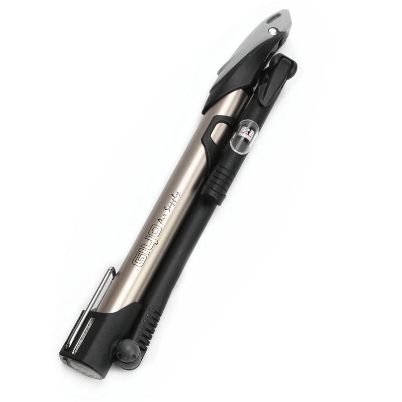 Giyo GM71 Clever Valve High Pressure Bike Pumps Bike mini air pumps With Soft Hose&Gauge PRESTA AND SCHRADER Bicycle Hand Pumps