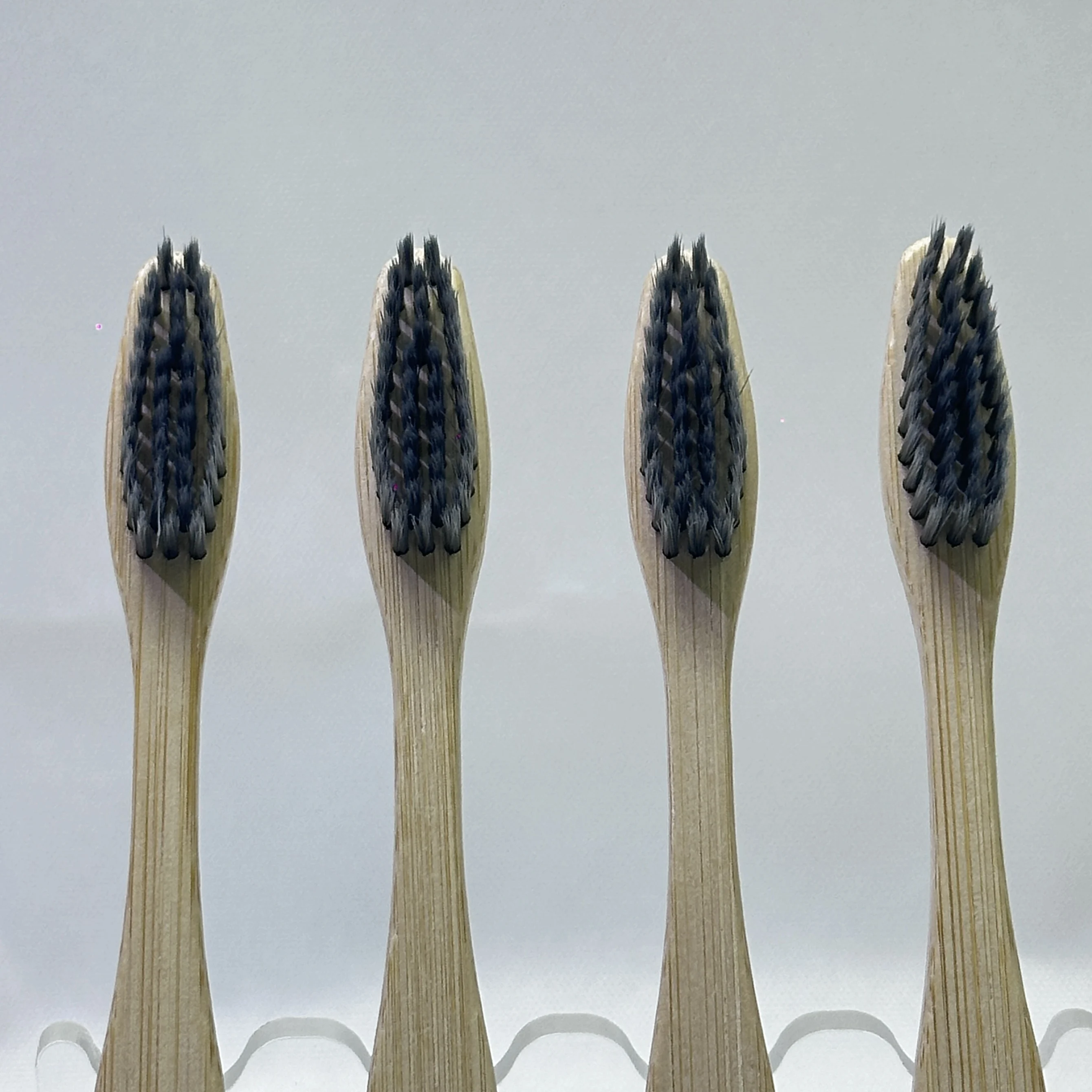 soft bamboo brush handle wood Black bristles bamboo toothbrush Wholesale adult toothbrush