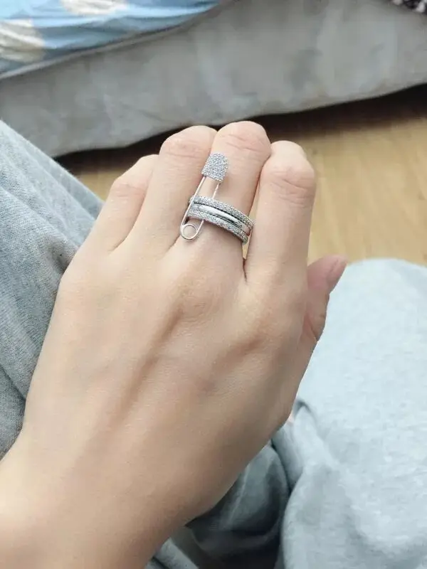 
Jiushang paper clip Korea fashion 3 piece engagement diamante diamond rings for women jewelry 