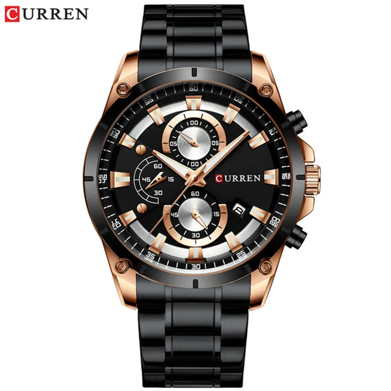 new design curren 8360 watches hot sale men curren wristwatch steel band japan quartz movement