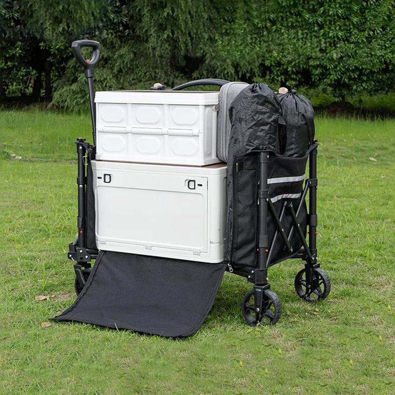 OEM Custom Camping Foldable Outdoor Wagon Cart Portable Trolley Folding Wagon Beach Cart With 4 Wheels