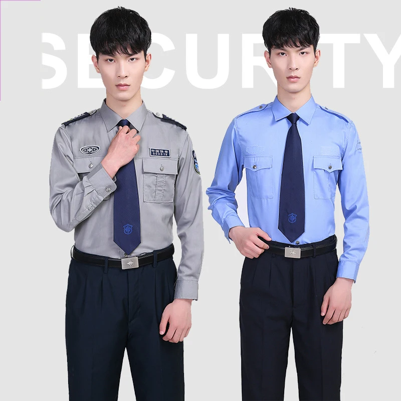 Wholesale best restaurant doorman custom logo guard mens white security uniform shirt