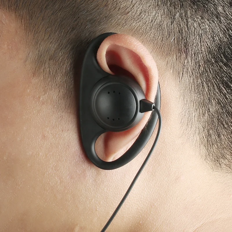 D Shaped Ear Hook Interphone Earphone High Volume Quality Walkie Talkie Headset Intercom Headphones K M Y Head Plug