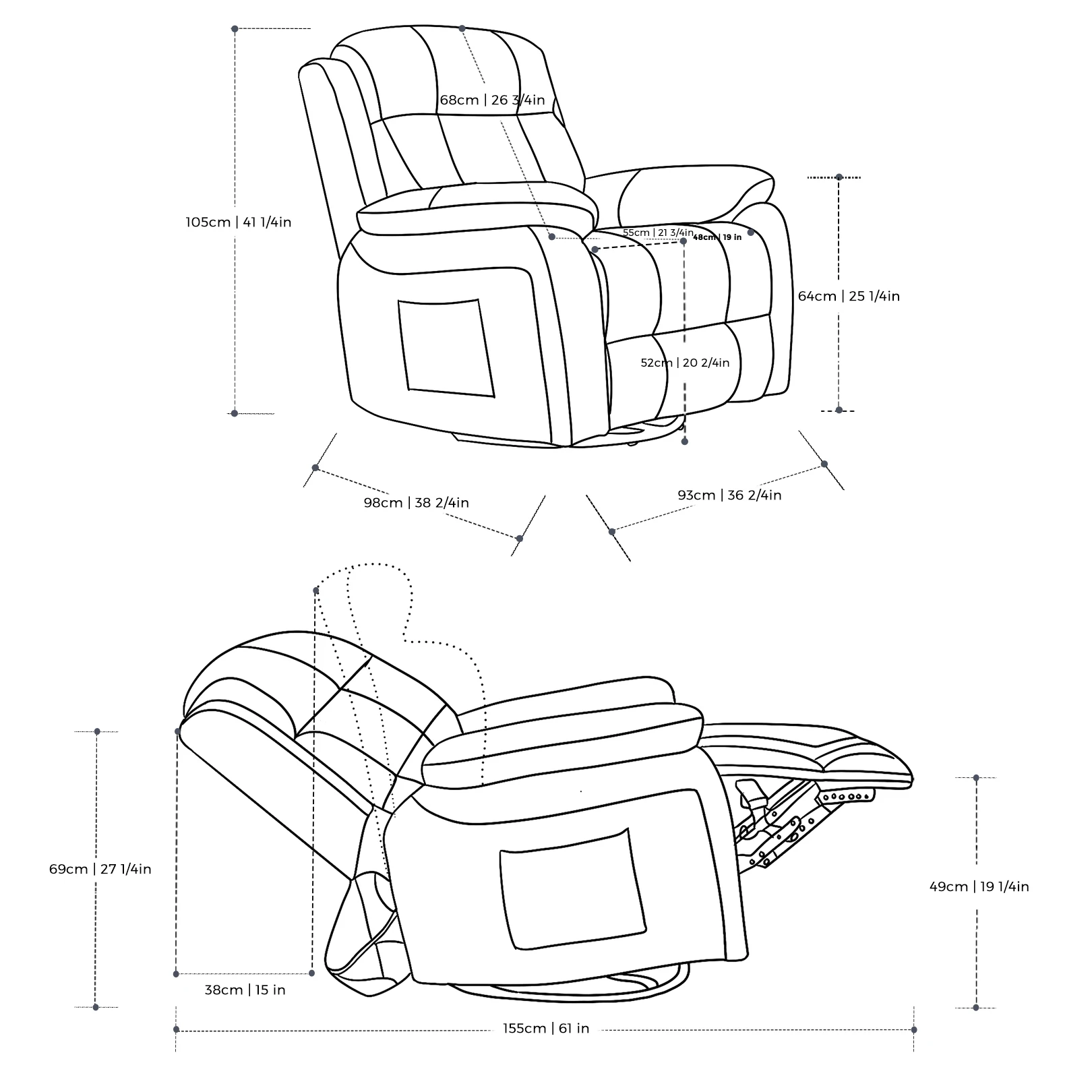 Brown Pu Leather Personalized Power Lift Leather Recliners For Elderly And Disabled