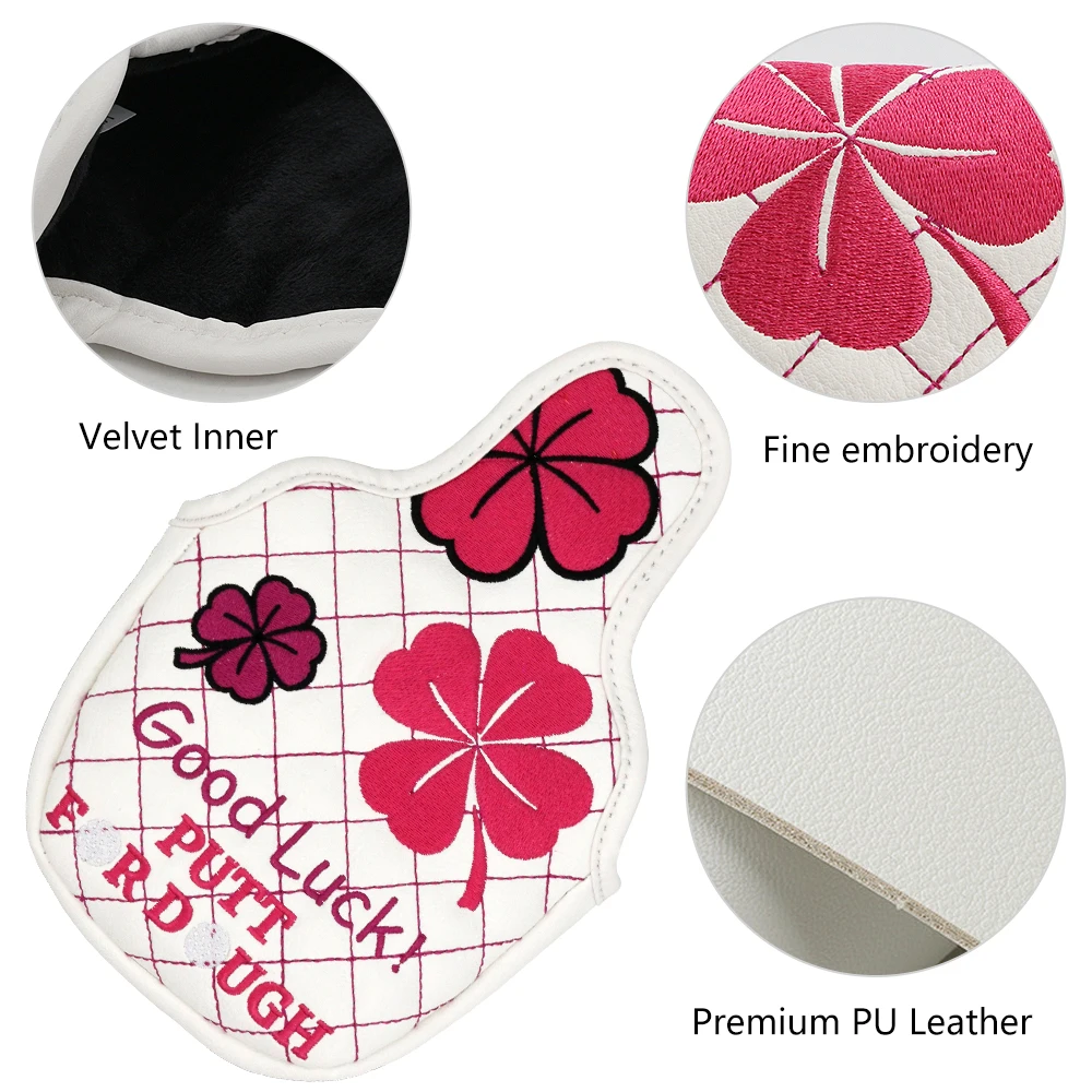 Custom Embroidered Logo Golf Putter Head Cover Headcovers Magnetic Closure Mallet Head Cover