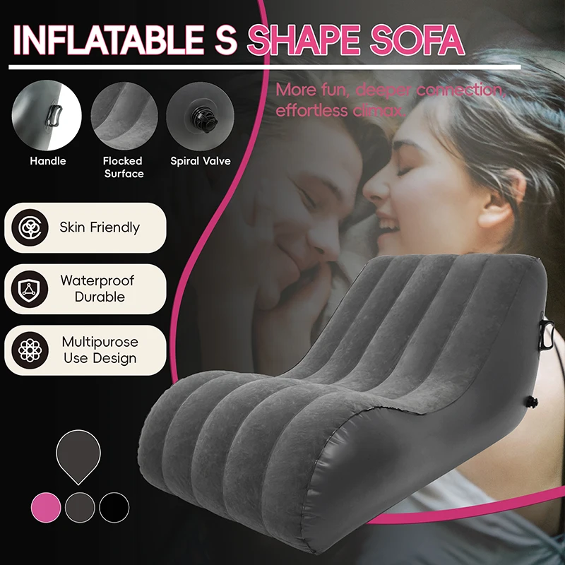 In stock Bedroom Sex Furniture Inflatable S Shaped Lounger Sofa Portable Sex Positions Air Sofa Bed Chair