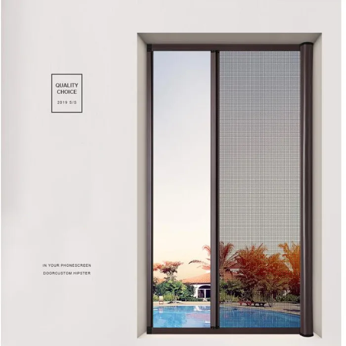 Custom size retractable sliding fly windows screens thin profile easy to install pleated retractable fly screen