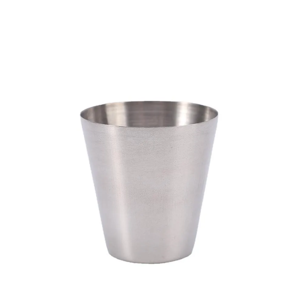 Custom logo portable single wall stainless steel cup metal shot glass