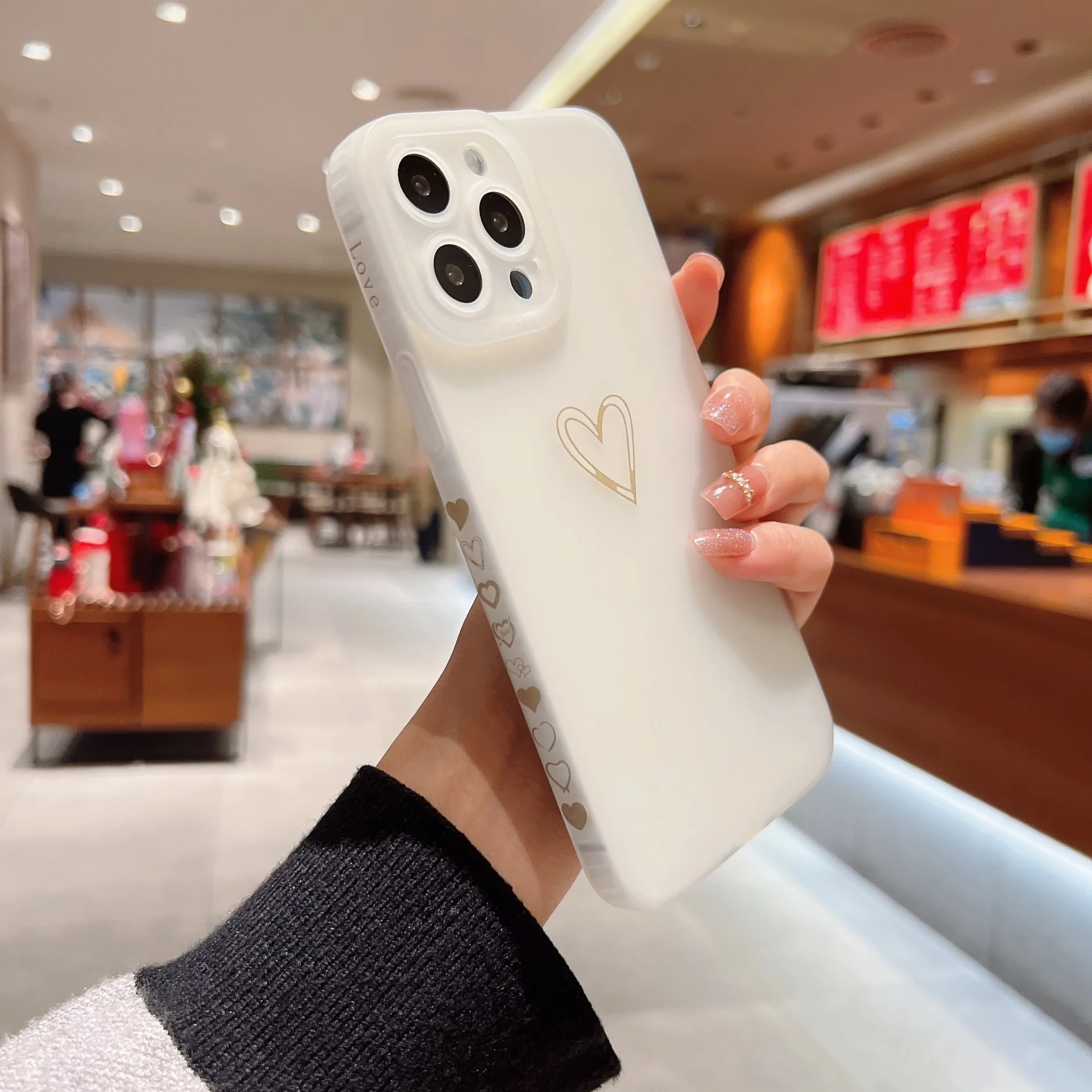 Side love solid color angel eye soft shell phone case for iPhone14 13 12 pro max xs xr 7 8Plus