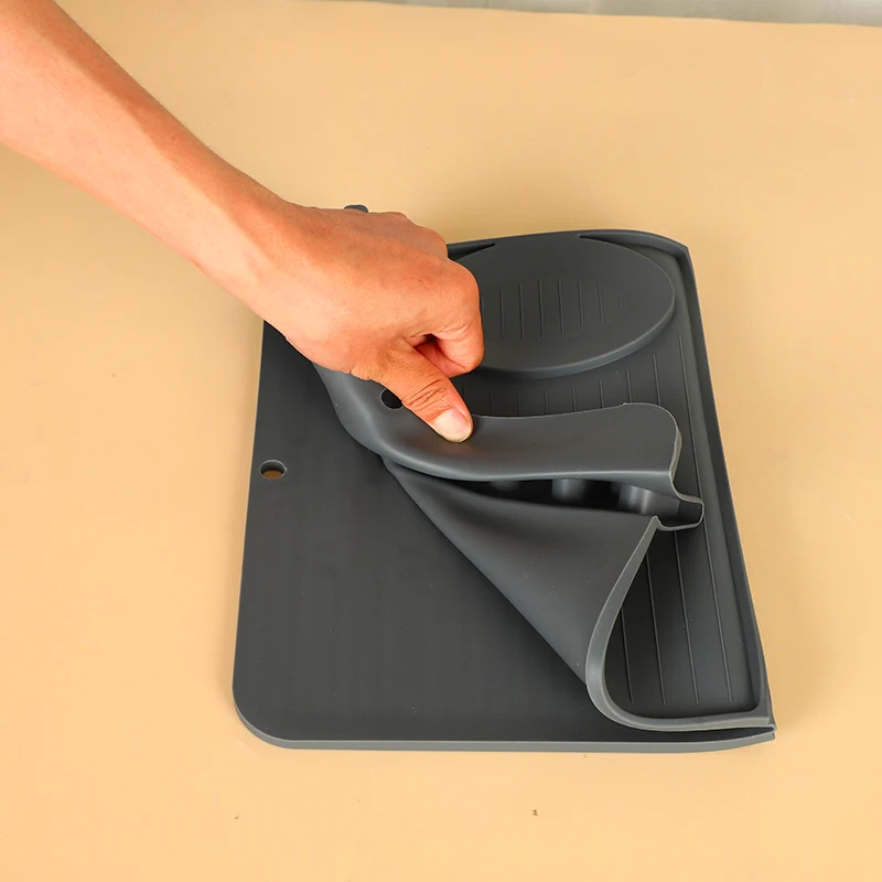 FENGYI New Design silicone Dish Drying Mat For Kitchen Folding Dish Dryer spoon Mat Silicone Dishes Drying Mat