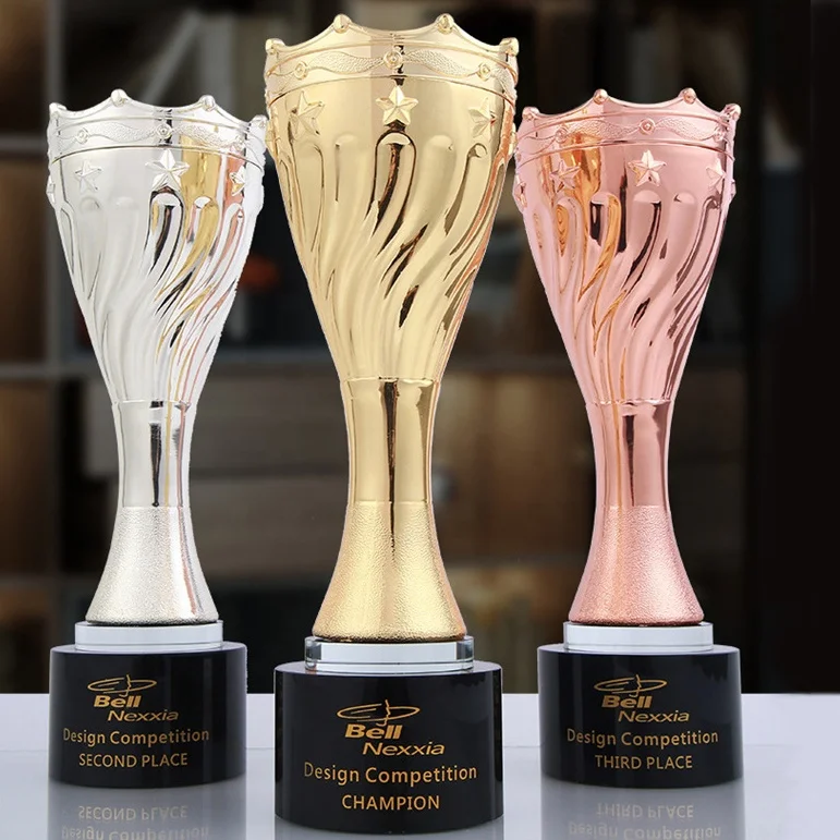 Metal Trophy Marathon Games Sports Champion Gold Silver Copper Award Trophy