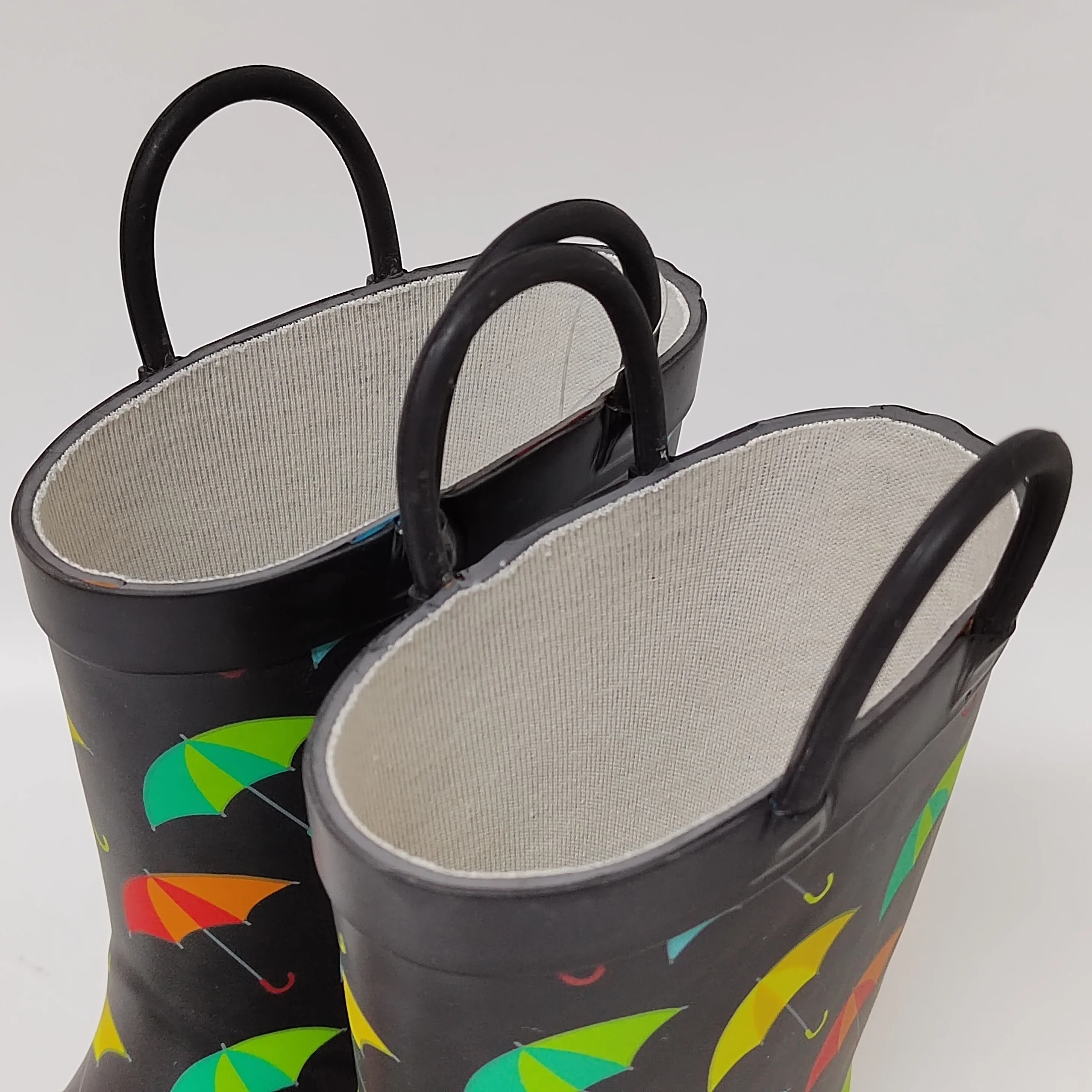 the most popular design umbrella printing color lining rubber wellies for children