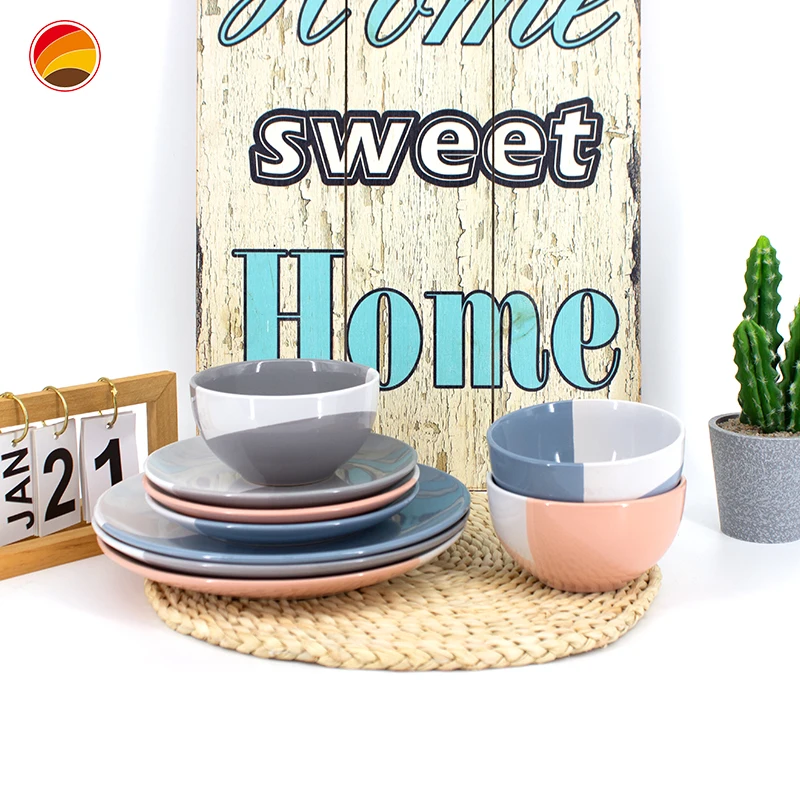 Customized Creative Color Matching Underglaze Color Ceramic Tableware Domestic Bisque Ceramics Unpainted Wholesale Tableware