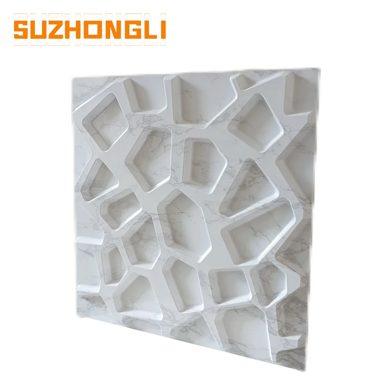 Wall decorative tiles 3d PVC Luxury vinyl wallpaper interior plastic 3d texture PVC wall panel
