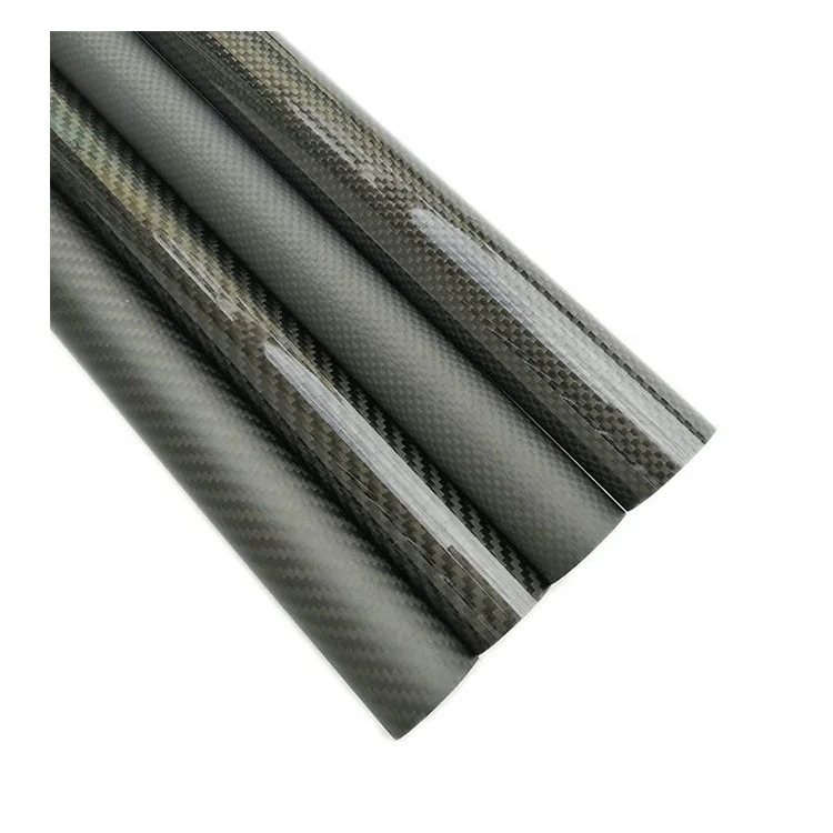 Customize Round carbon fiber tubes 30mm 500mm 3k Weaving  Carbon Oval Tubing Rod