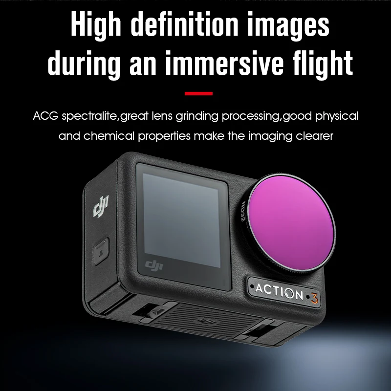 STARTRC 4PCS Set ACG optical glass profession ND16/32/64/CPL lens Filters DJI Action 3 for Sports Camera Accessories