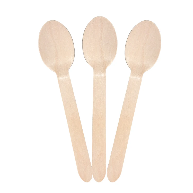 wholesale Compostable Biodegradable serving ice cream Natural wooden spoons cooking utensil sets