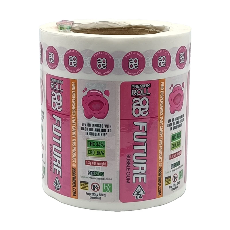 Waterproof Adhesive Cut Logo Private Vinyl Food Sticker Label For Bubble Chewing Gum