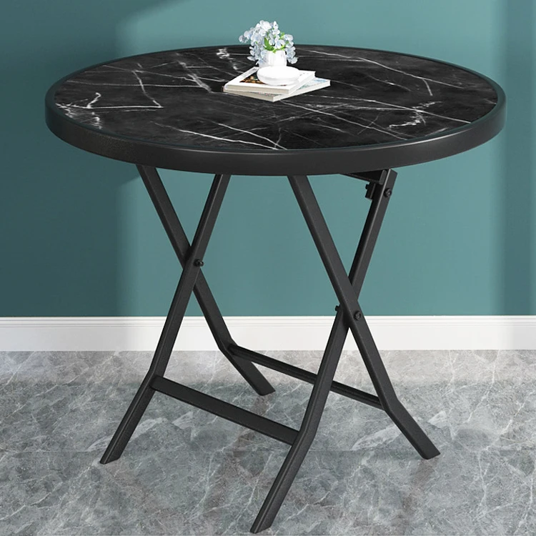 Outdoor Camping Cafe Garden Patio Metal Tempered Glass square Round Folding Foldable Coffee Dining Table