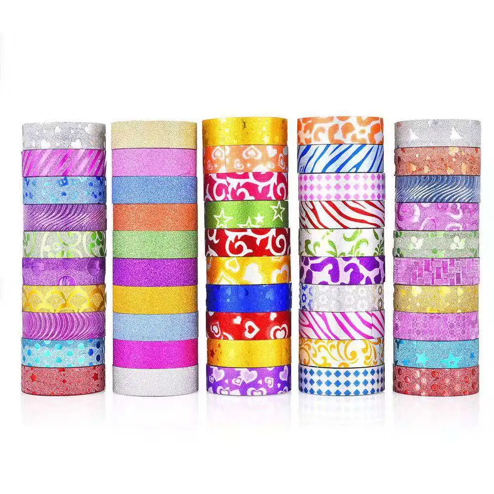 DIY Glitter Tape  Decorative Masking Foil Gold for Decor Planners Gift Wrapping Bullet Journals Tape Sparkle Tape