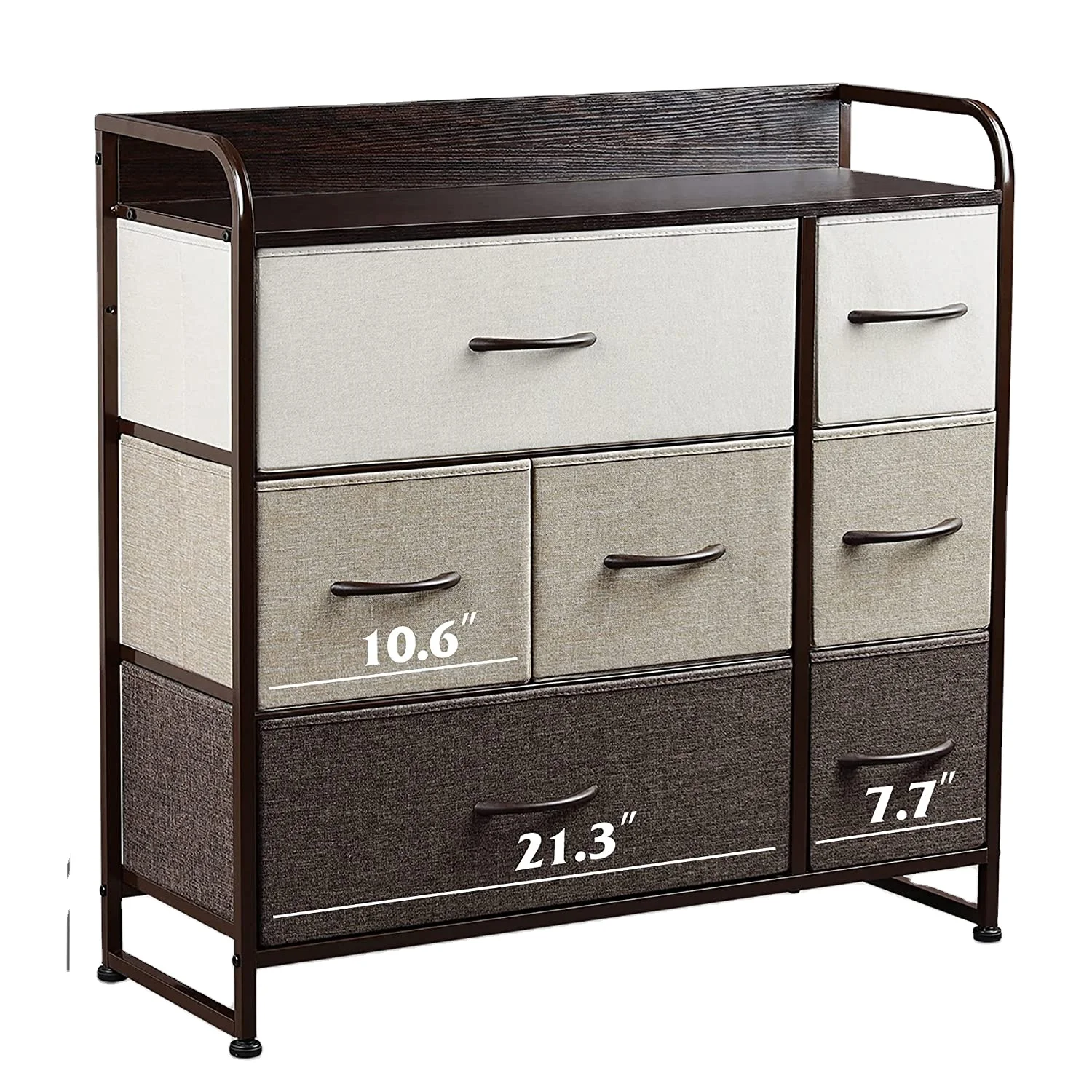 
Bed room wood top fabric drawer cabinets 3-tier 7 drawers clothes closet storage organizer 