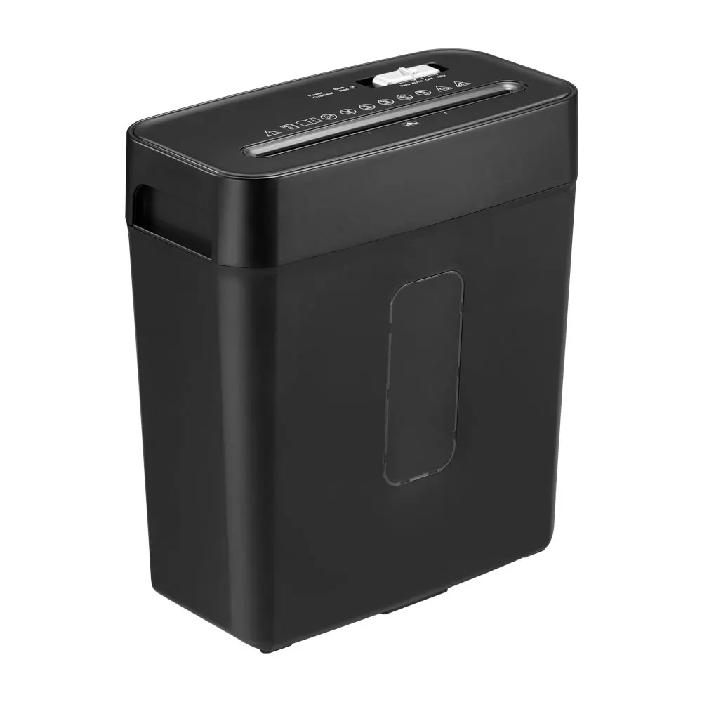 6-Sheet Cross-Cut Paper Shredder Black Credit Card Shredder Machine for Home Use