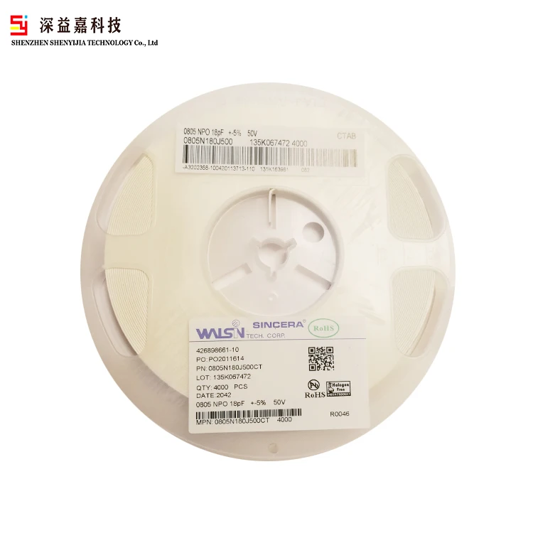 2021+ New Hot Sale MLCC Chip Capacitor NPO SMD Capacitor for Any LED Power Inverter Adapters Circuits