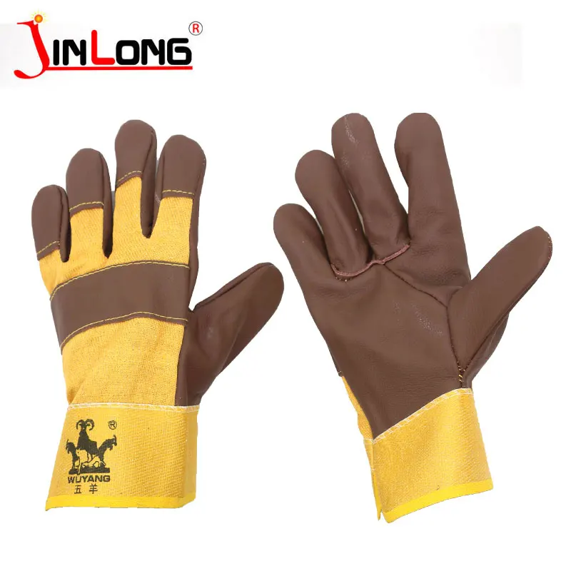 Heat Resistant gloves Cow Split Leather Anti Fire 10.5 inch Welding Work Welder Work Glove