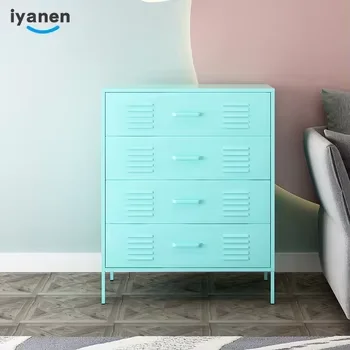 Modern home living room storage 4 drawer Cabinets Multipurpose Metal Storage Cabinets with standing foot