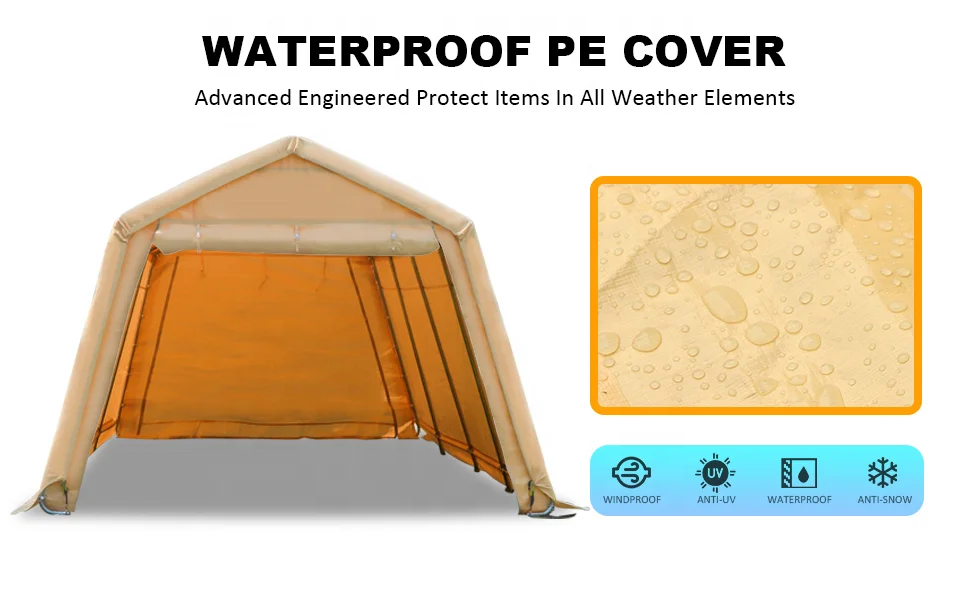 13 x 20 ft Polyethylene Anti-Snow Multi-Use Portable storage carport