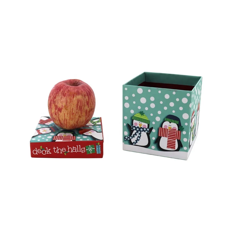 
China Supplier Cartoon Santa Claus and Snowman Paper Candy Box Sweet Cookie Packaging Merry Christmas Gift Box Red Partysupplies 