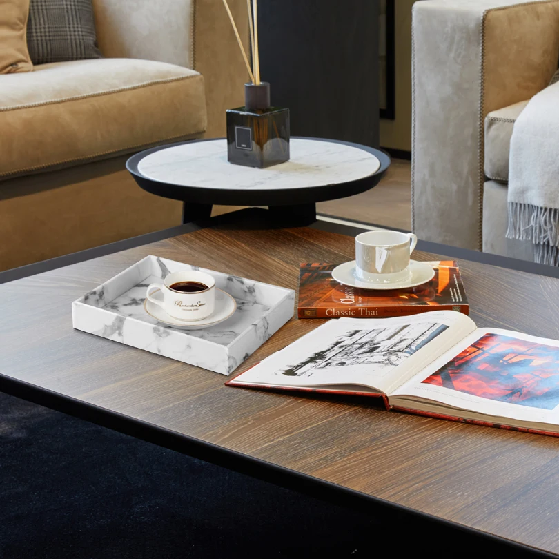 Home decorative custom design faux leather jewelry  office tray