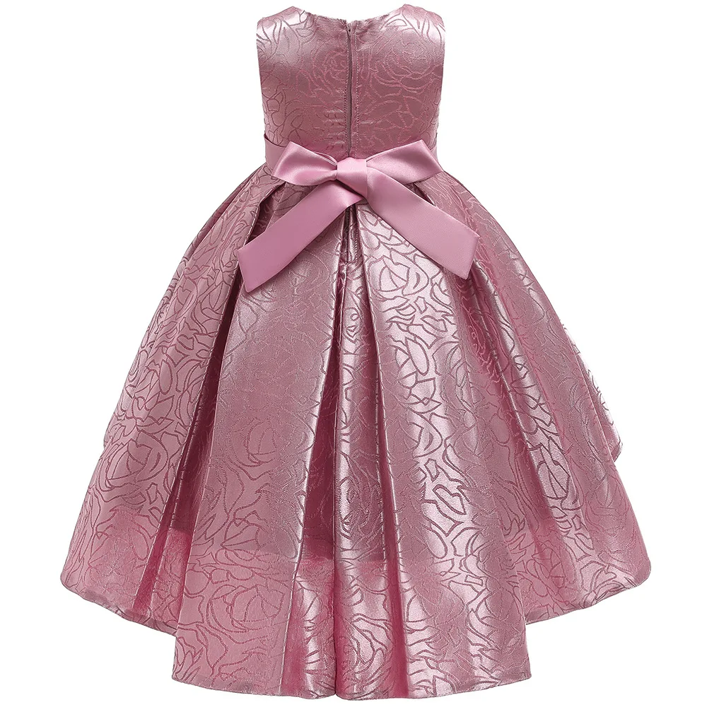 Hot selling European and American new sweet girl lace mesh bow sleeveless princess dress