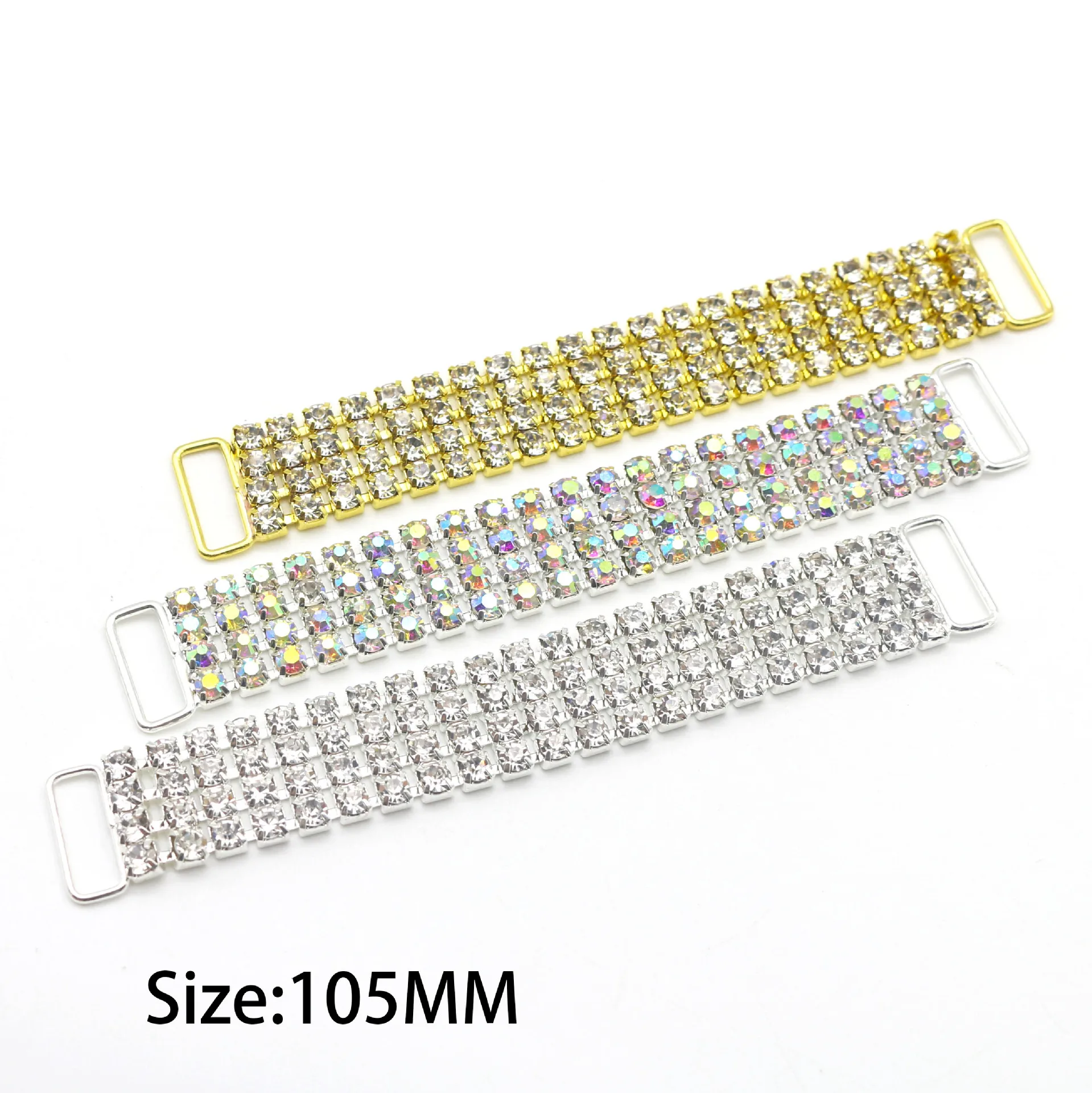 Hot Sale 105MM Rhinestone Four Rows Bikini Accessories Swimwear Connector For Sexy Girl Women Bikini Suit