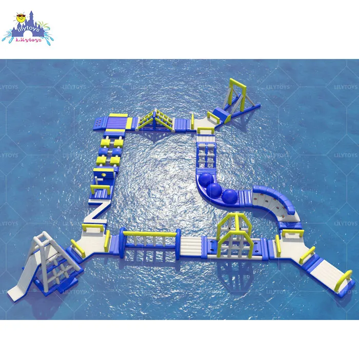 Lilytoys outdoor manufacturer sport floating aqua park inflatable obstacle inflatable sea water park slide for party rentals