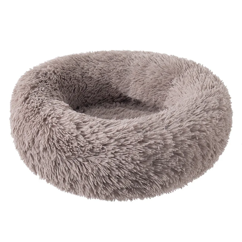 Hot Sale Soft Warm Donut Pet Bed Luxury Fur Xxl Xl  Round Cat Dog Pet Beds