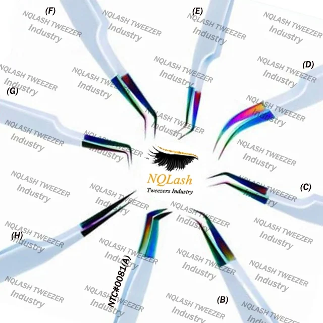 Professional Russian Volume Extension Tweezers / High Quality Rainbow Tip & White Color Eyelash Extension Tweezers From NQLASH