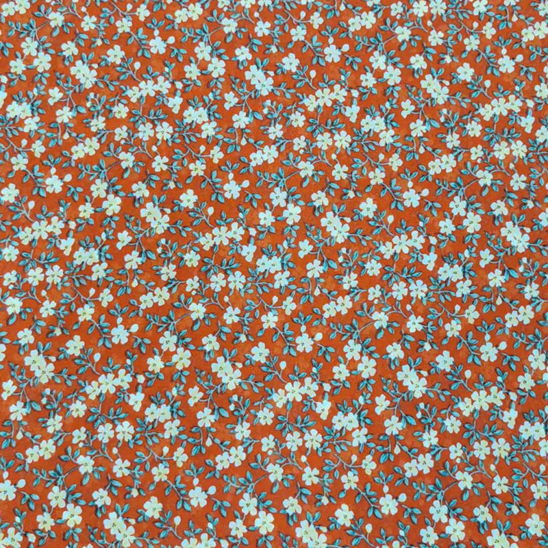 wholesale custom polyester small floral pearl chiffon printed fabric for silk scarf casual shirt