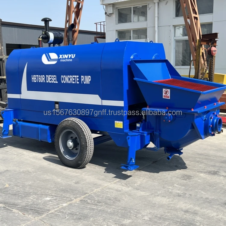 Diesel Line Mobile Concrete Pump 30-60cbm/hr Trailer Pump Construction Machine Diesel Concrete Pump with Lines
