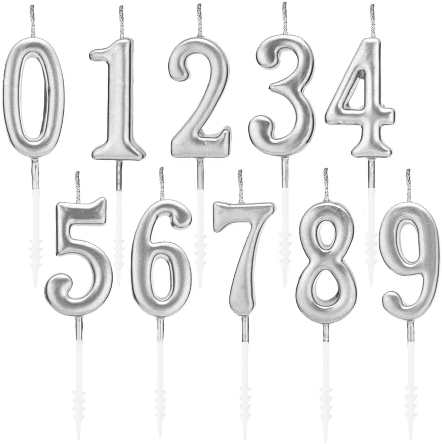 Chinese producing a thousand wishes birthday cake candles silver gold numbers